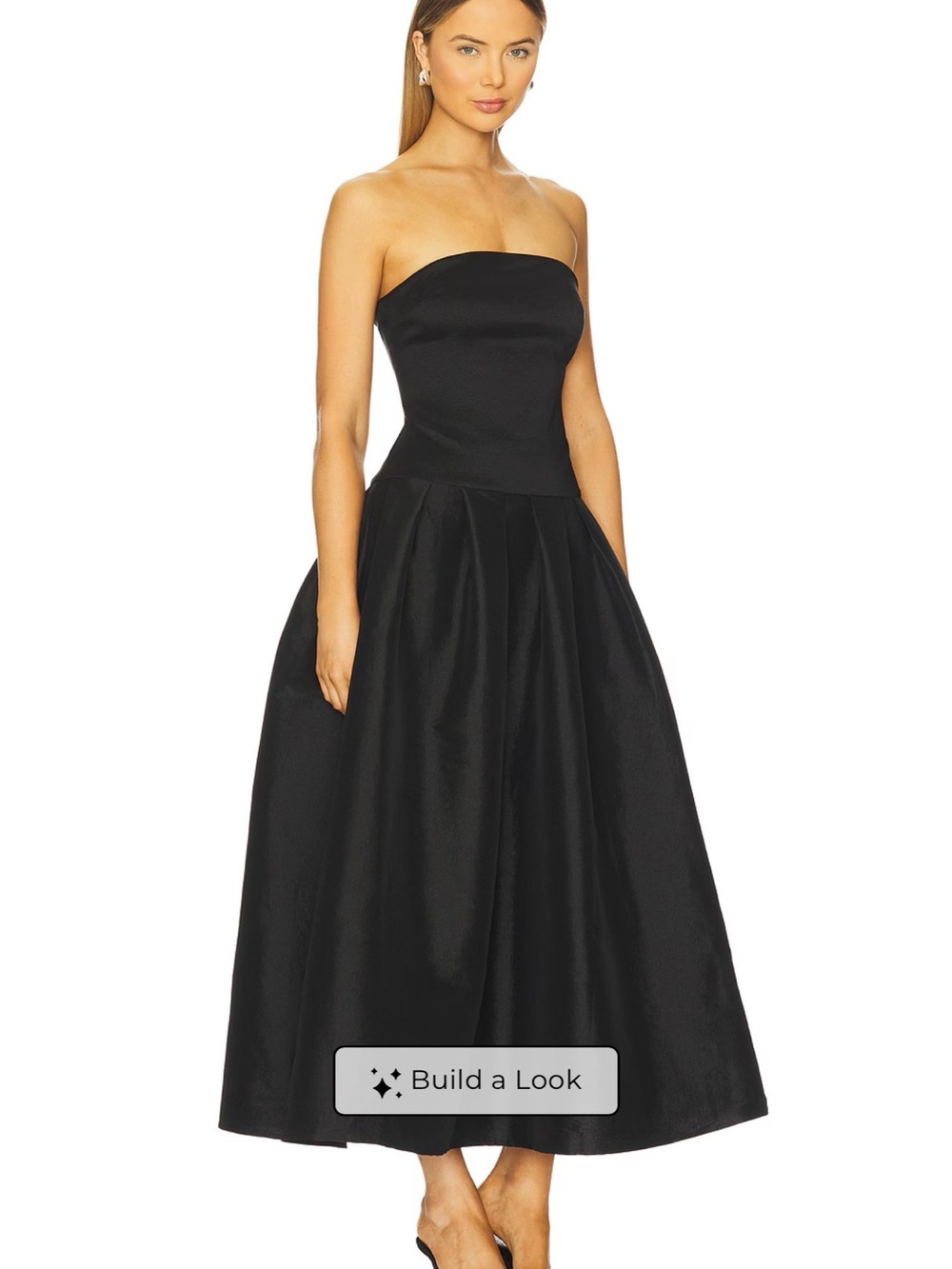 Revolve More To Come Cambria Strapless Black Midi Dress XS Homecoming Prom